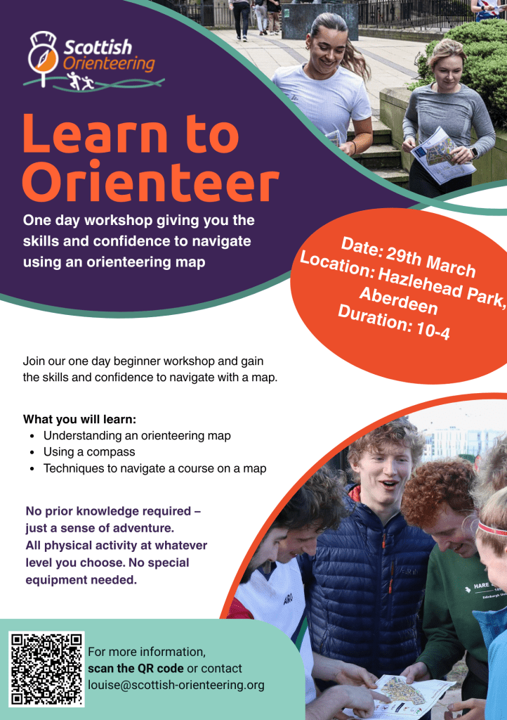 Flyer for Adult Orienteering Workshop in Hazlehead Park